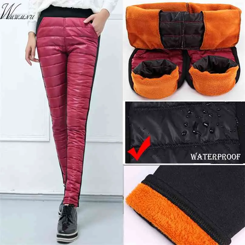 Sneeuw slijtage zwart warme joggingbroek vrouwen aankomst casual leggings broek vrouwelijke hoge taille dikker naar beneden katoenen dames broek 210925