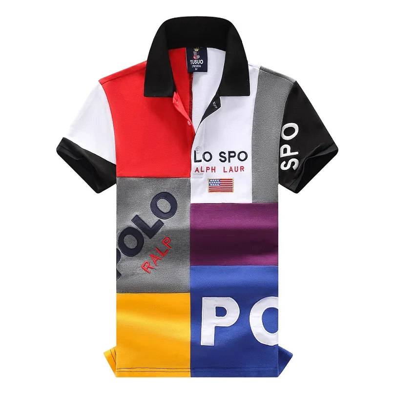 Neue Polos T-Shirt Design Kurzarm Shirt Herren Baumwolle Casual Fashion Panel Kontrast Stickerei T-Shirt S-6XL