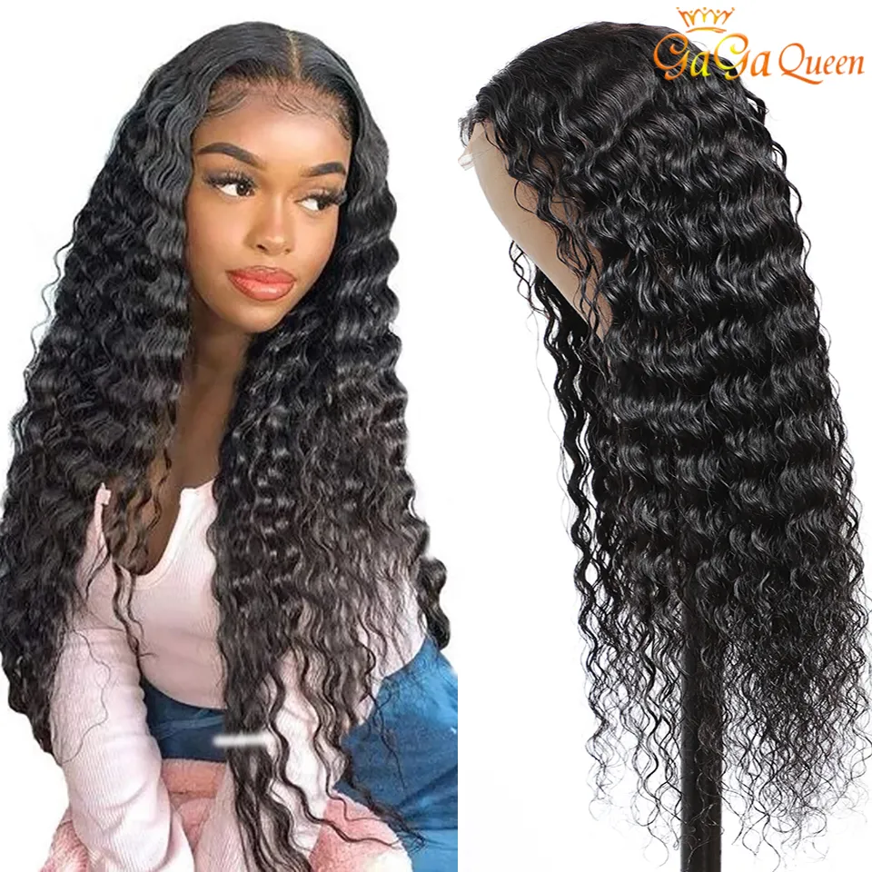 30 Inch Deep Wave Wig 5x5 Lace Closure Human Hair Wigs Pre Plucked ...