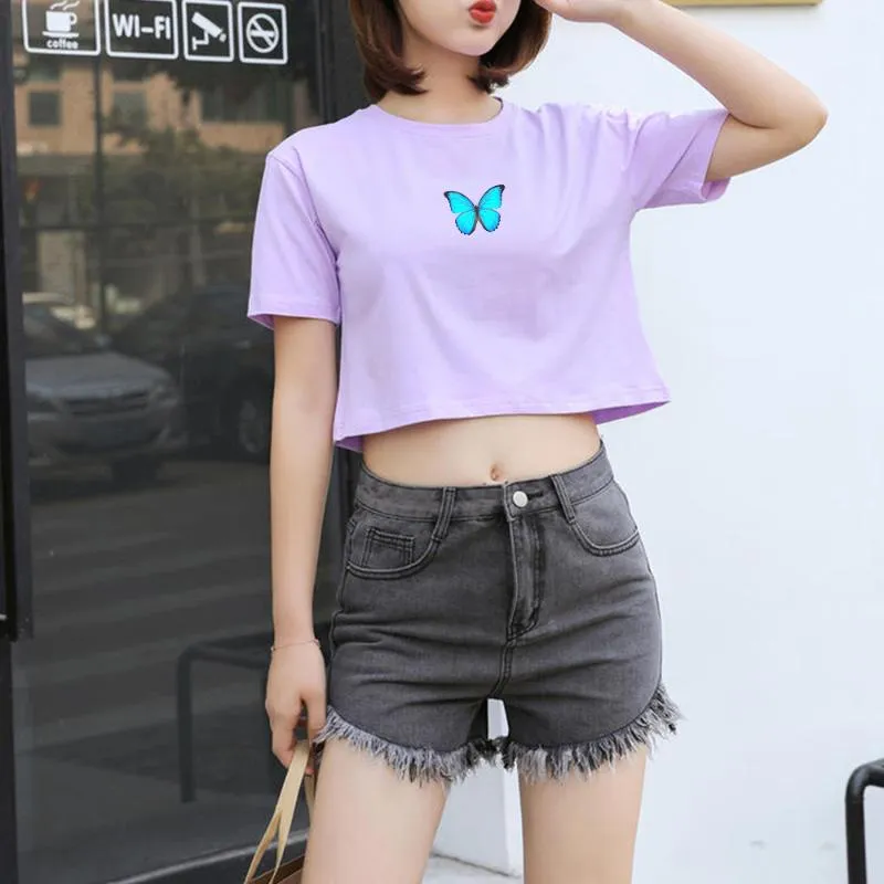 Camiseta Para Mujer Butterfly Tshirt Tumblr Chica Coreana Verano
