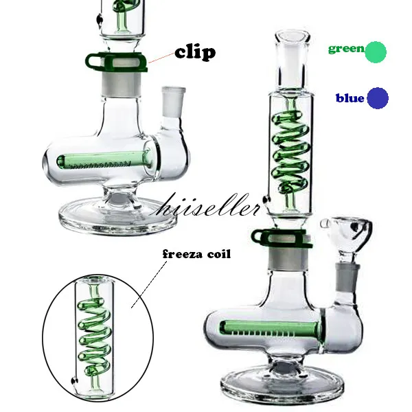 12.2 인치 물 담뱃대 큰 유리 물 봉지 Freezable 코일 흡연 파이프 리사이클러 오일 굴착기 14mm 조인트와 얼음 봉 봉