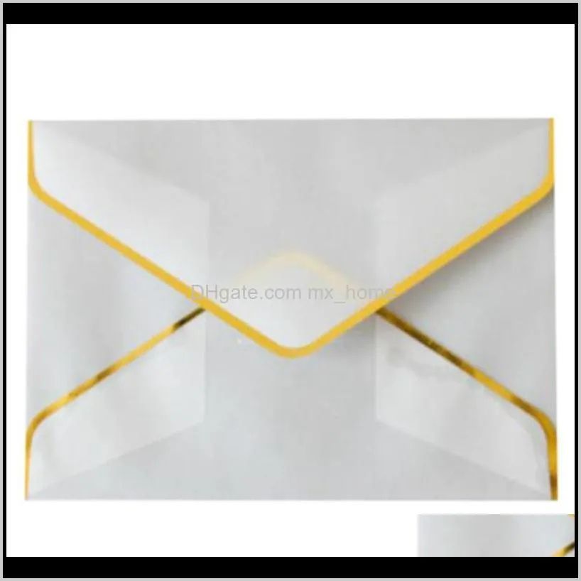 20pcs/set hot stamping printing paper envelope transparent paper envelope wedding letter invitation anniversary