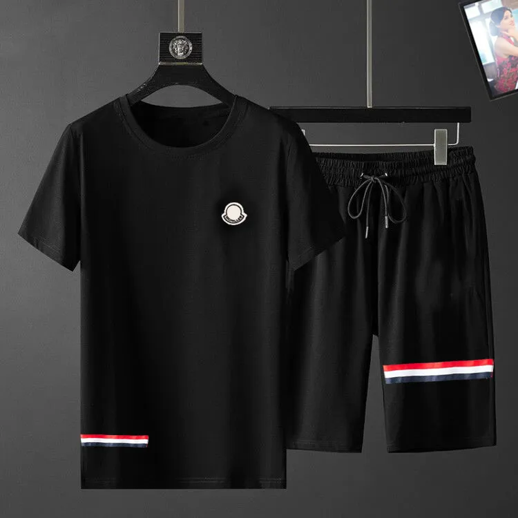 Casual męskie dresy odzież zestaw dla mężczyzn Fitness strój sportowy mężczyzna 2021 marka krótki T-Shirt odzież sportowa dwuczęściowy M-3XL TL #04