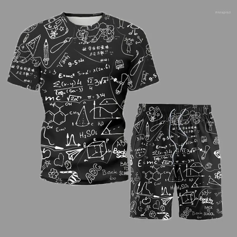 メンズトラックスーツ学校トレンドTシャツショートパンツ夏カジュアルスポーツセット男性と女性のマッチングショートセット落書きプリント衣装