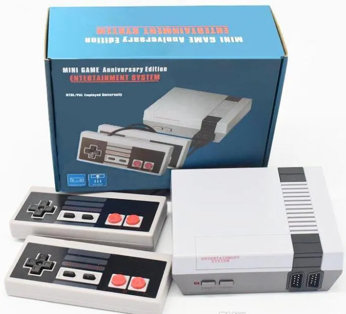 새로운 도착 미니 TV는 620 500 게임 콘솔 비디오 핸드 헬드를위한 NES 게임 콘솔로 소매 상자가있는 DHL1