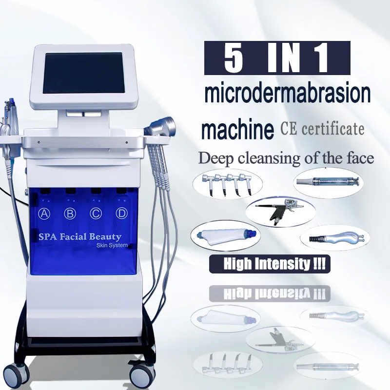 2021 Hidrofacial Microdermoabrasión de agua Máquinas de limpieza profunda de la piel Pistola de mesoterapia de oxígeno RF Levantamiento Rejuvenecimiento de la piel