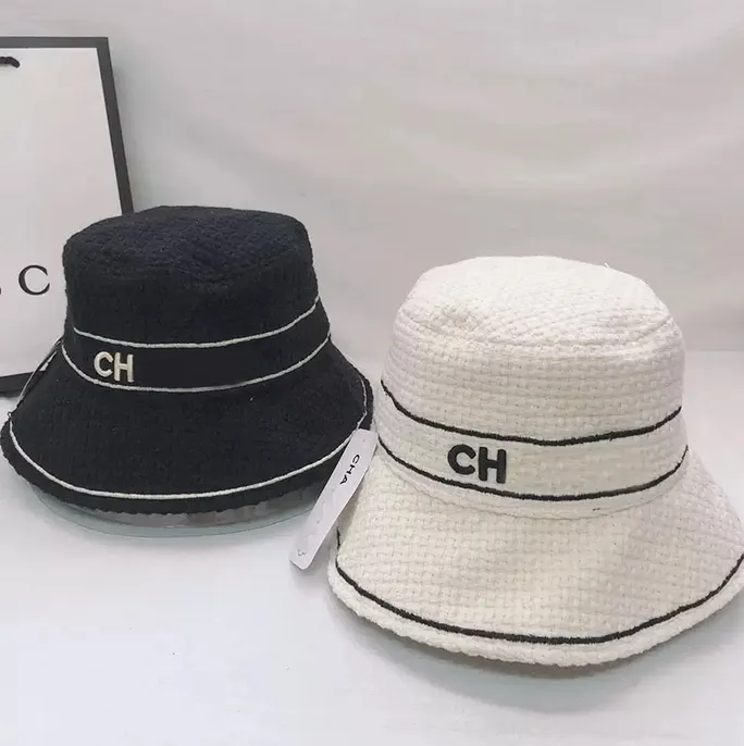 23ss Mode Seau Chapeau Femmes Hommes Casquettes De Baseball Bonnet S Noir Blanc Pêcheur Seaux Patchwork Automne Hiver Large Bord Chapeaux