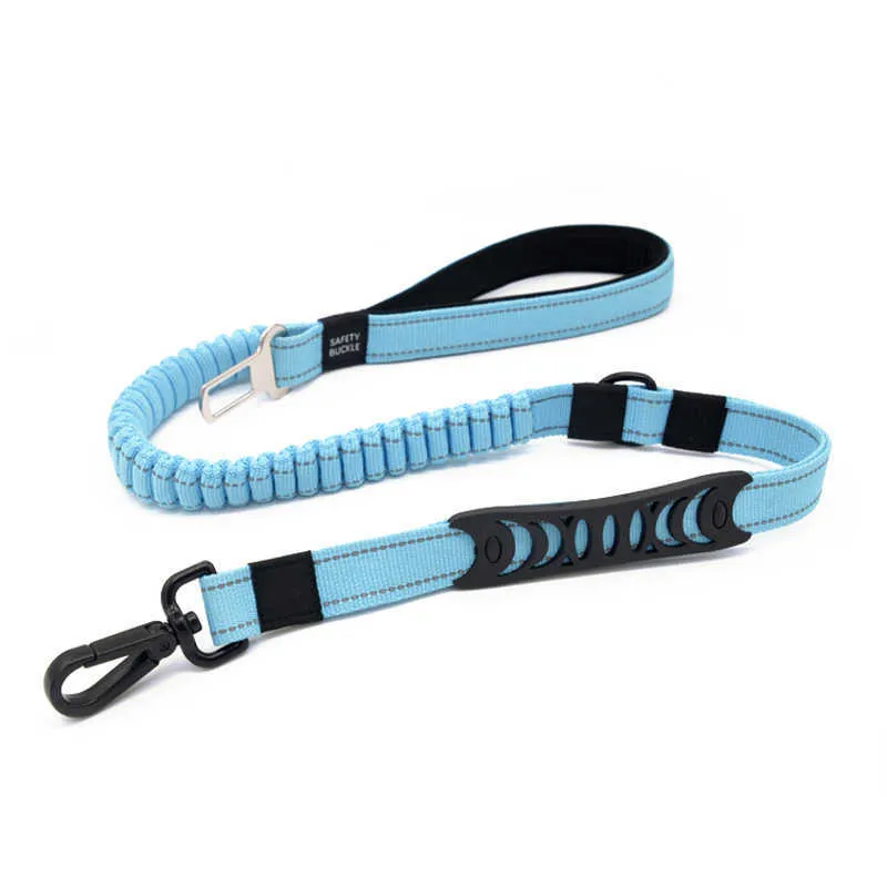 High quality pet supplies dog multi-function elastic traction rope dogleash car seat belt cushioning retractable reflectivenylon 210712