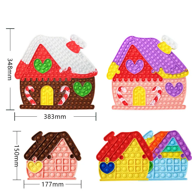 Fidget leksaker 40cm stor storlek ny jul hus diy pussel skrivbord pedagogiska spel barn finger bubblor dekompression leksaker