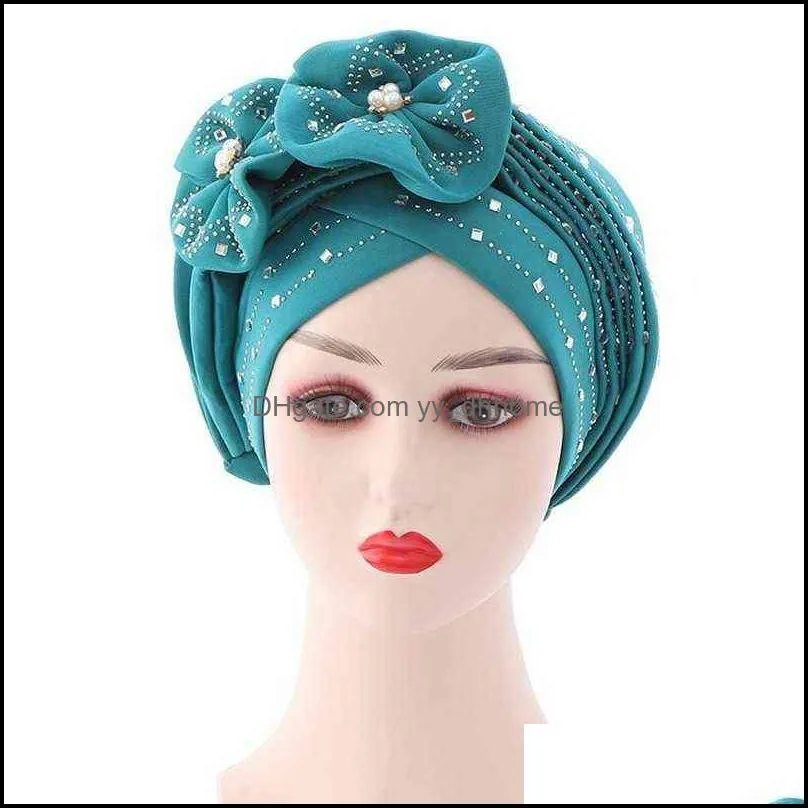 Satin Lined Hair Bonnet Double Layer Ankara African Print Head Scarf Headwraps Turban Hat Ribbon for Women Sleeping African Hat 211228