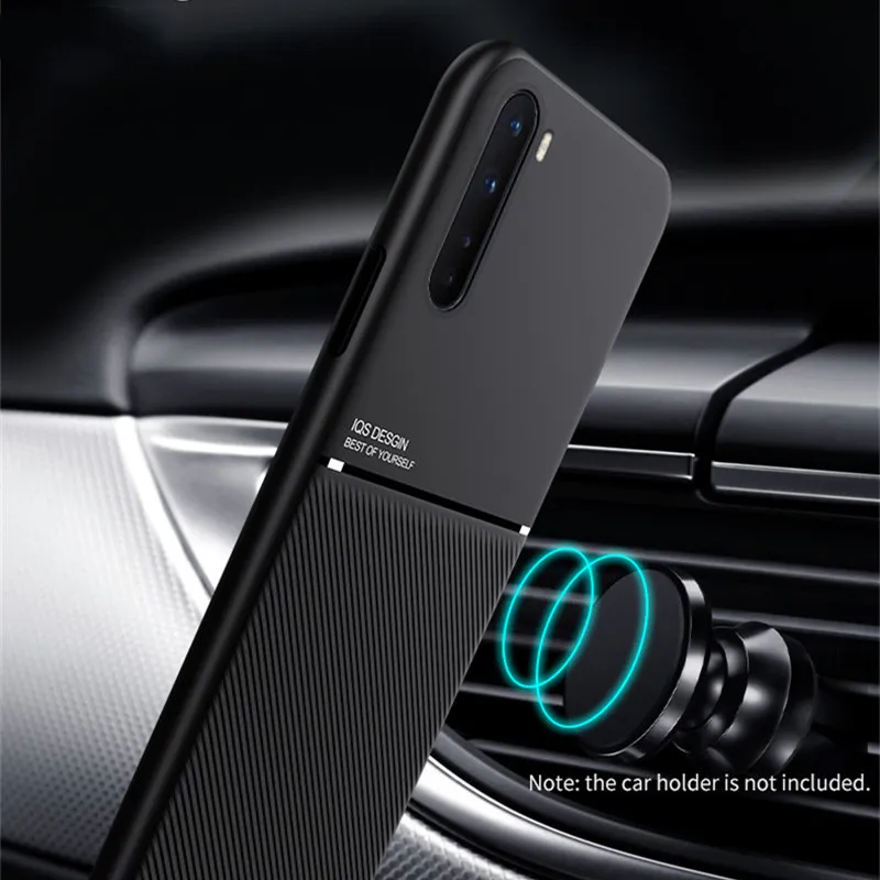 Lyxläder Telefonväska för OnePlus Nord Ultra Slim Magnetic Car Plate Back Cover One Plus 9 Pro 7 7t 8 8t OnePlus8T Fodral