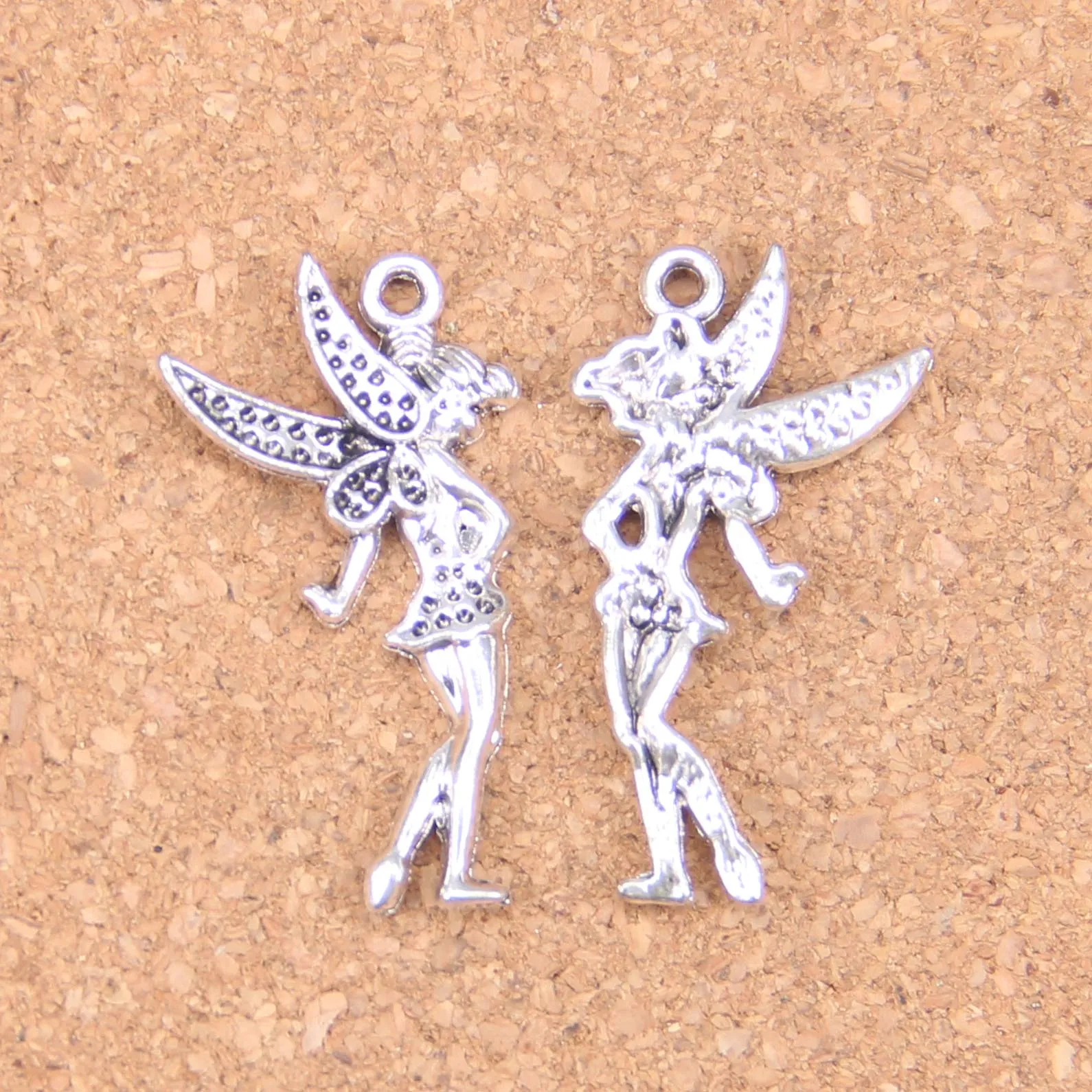 50 stks antiek zilver brons vergulde engel meisje charms hanger diy ketting armband Bangle bevindingen 33 * 14mm