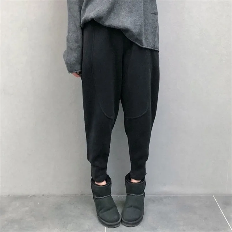 Arrival Autumn Winter Korea Fashion Women Thicken Elastic Waist Loose Pants All-matched Casual Harem Plus Size V129 210512