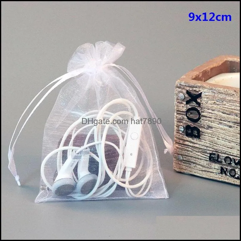 Organza Gift Drawstring Bag 7x9cm 9x12cm 12x17cm 15x20cm 20x30cm Glasses makeup Jewelry Packaging Pouch Candy Favor Sack