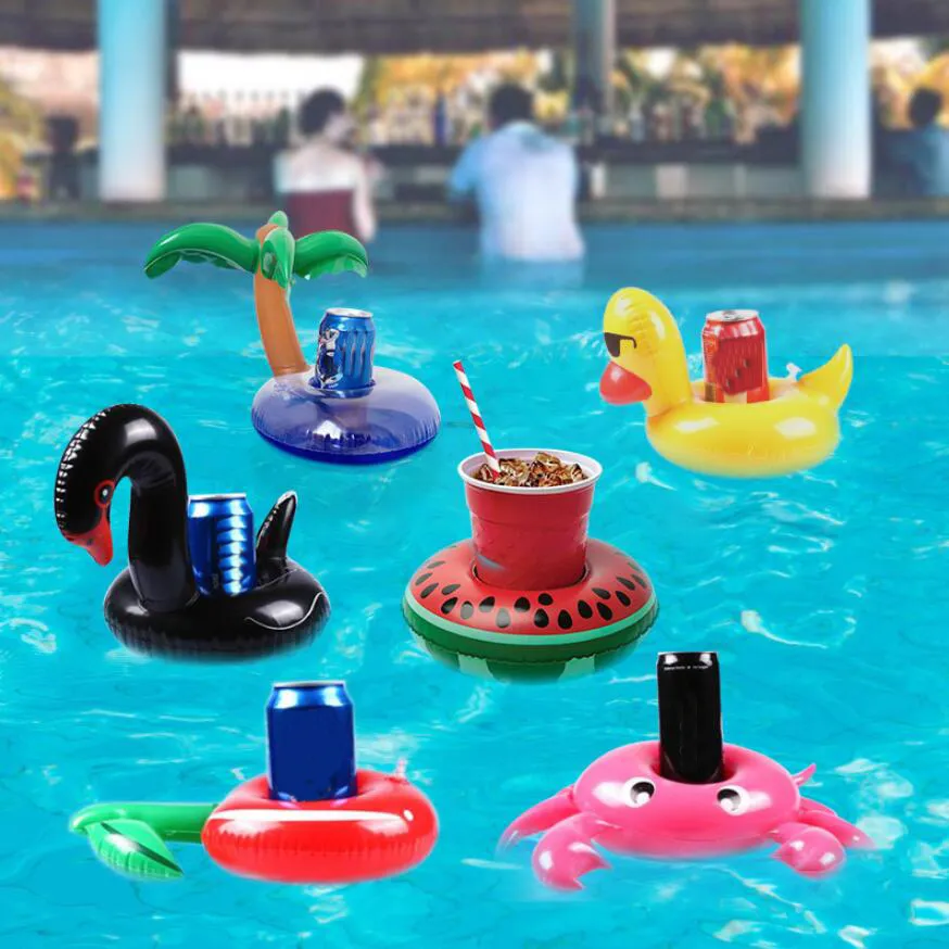 Party Decoration Floating Cup Holder Swim Ring Water Toys Party Beverage Boats Baby Pool Inflatable Drink Holders Bar Beach Coasters DHL