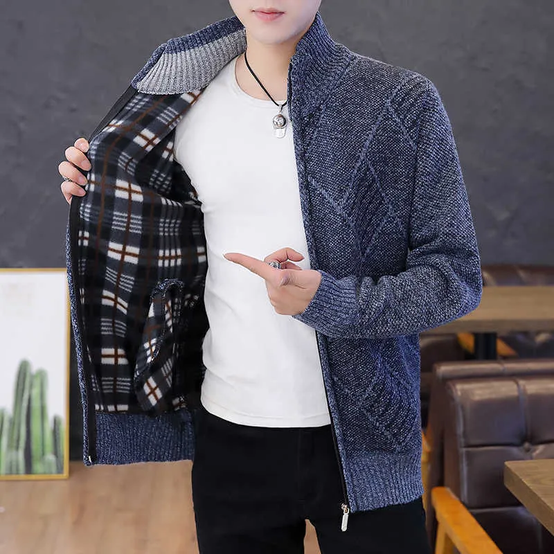 Cardigan Men Sweaters Coats Winter Fleece Knitted Sweater, 58% OFF