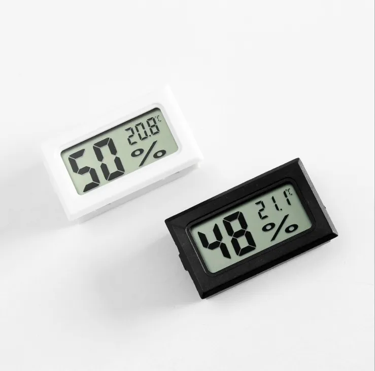 Intégré Sans Fil LCD Numérique Intérieur Thermomètre Hygromètre Mini Température Humidité Mètre Noir Blanc