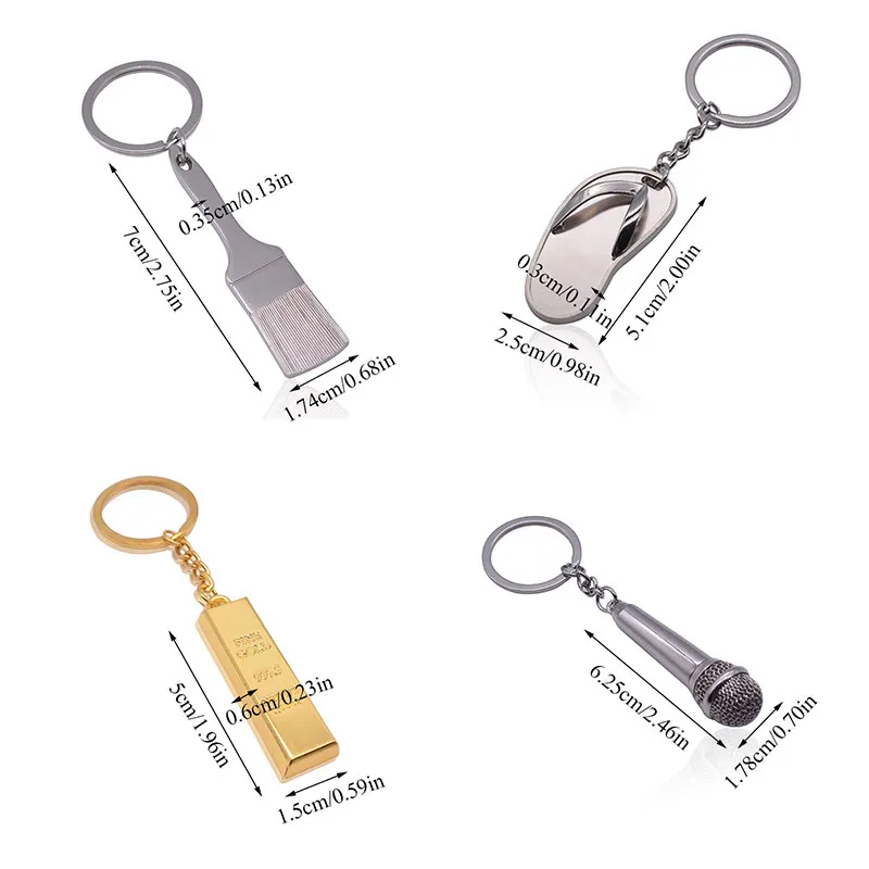 Metal Key Chain Creative Music Gifts Key Ring Microphone Key Chain Fashion Pendant Jewelry Keyrings Charm Keychain Trinkets