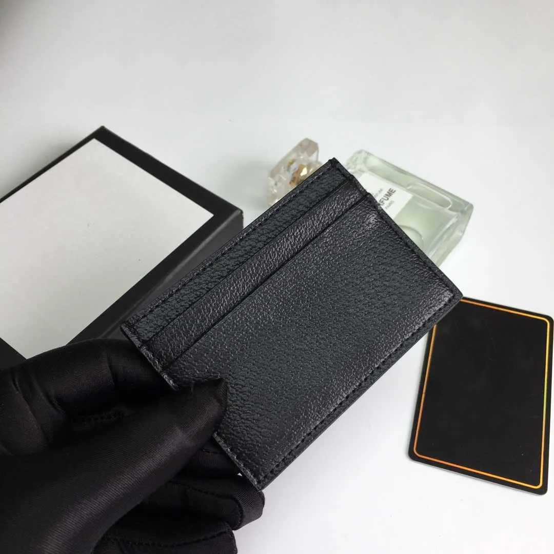 wholesale fashion black Card Holders woman credit cards wallet men Designer pure color Pebble leather luxury with box