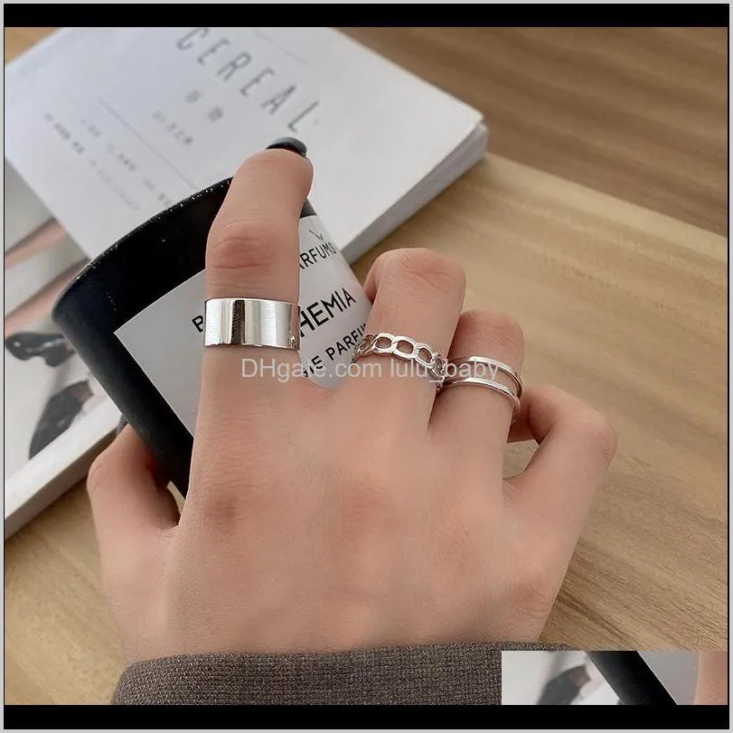Vintage Hiphop Metal Punk Opening Index Finger Ring Set Joint Knuckle Anillos voor vrouwen Minimalistische sieraden Bague RisicoN Band RPH5G