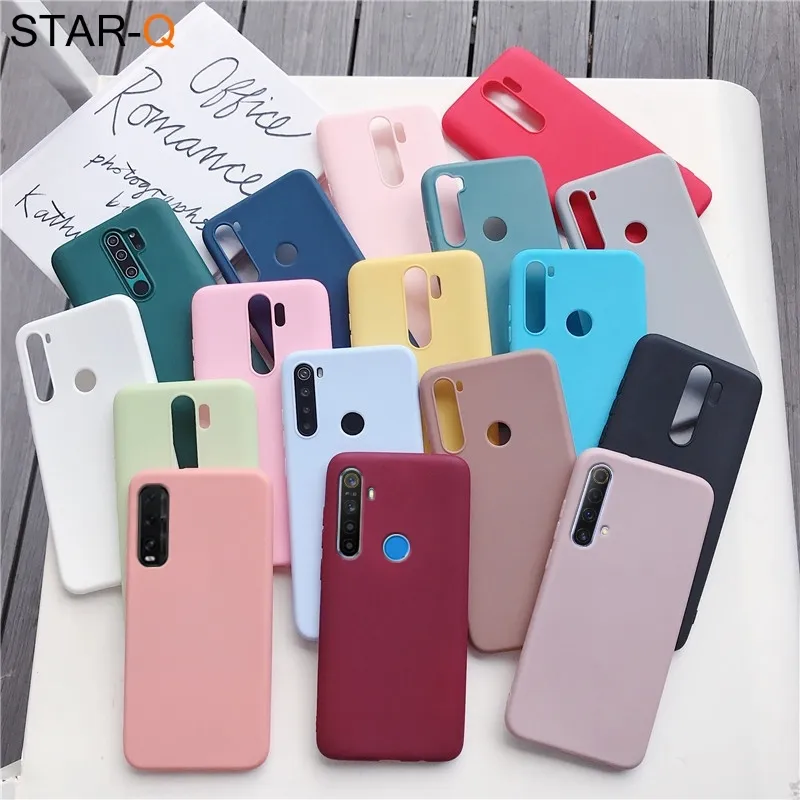 candy color silicone phone case for oppo realme 5i c3 6i 6 5 7 5g pro find x2 lite matte soft tpu cover cases