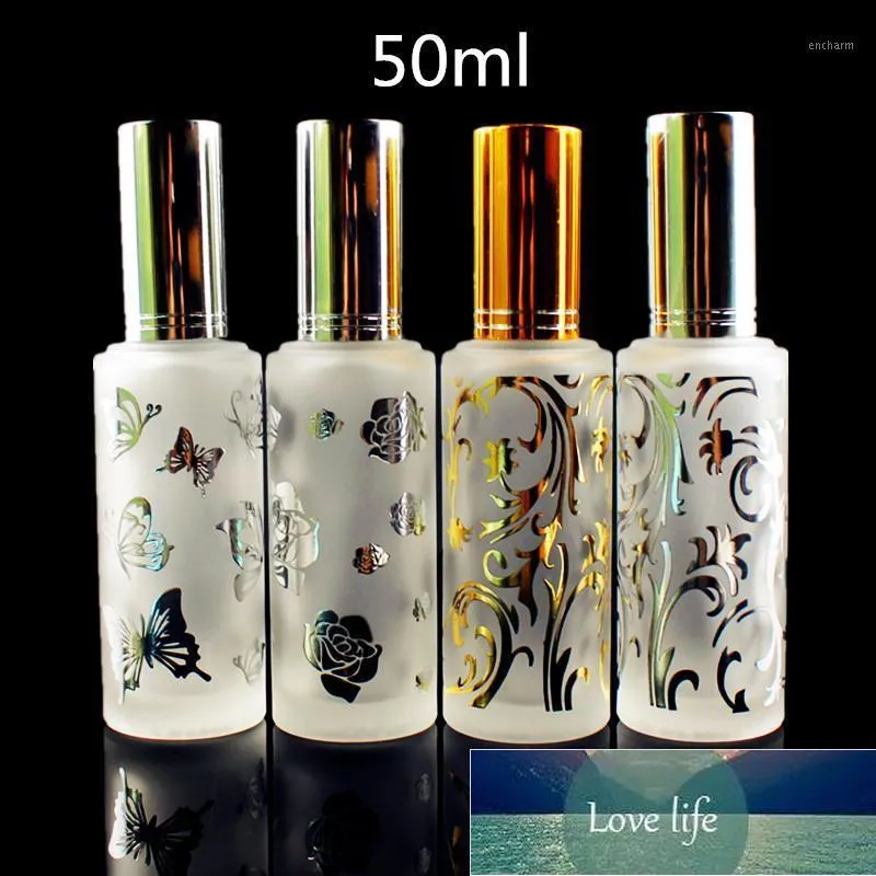 1pc 50ml Frostesd Glass Perfume Spray Bottle Refillable Travel Parfym Atomizer Tom Kosmetisk Förpackningsflaska1