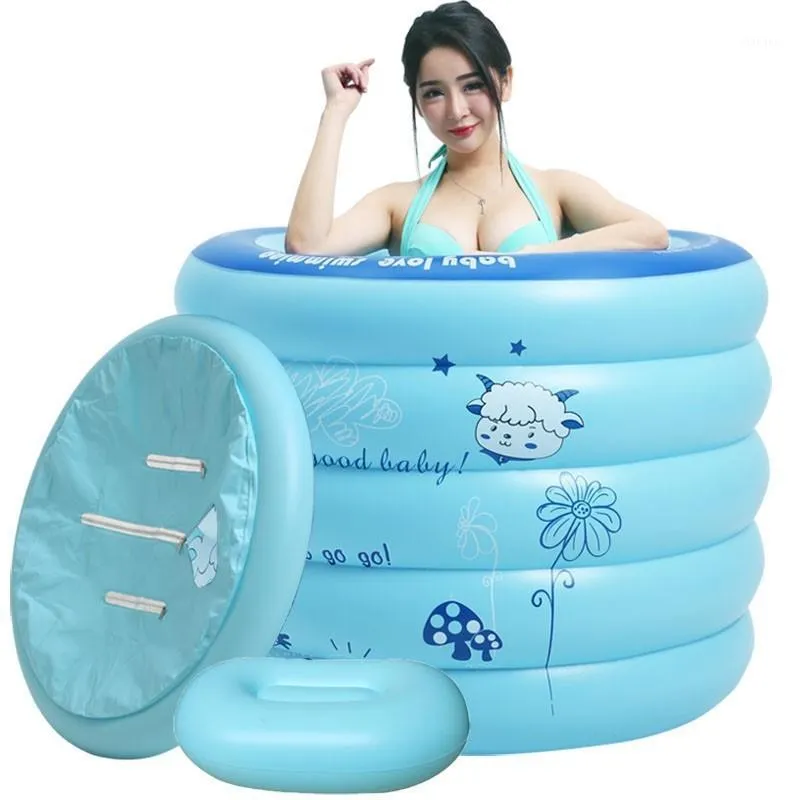 Bathing Tubs & Seats Simple Inflatable Bathtub Adult Household Bath Tub Barrel Children Folding