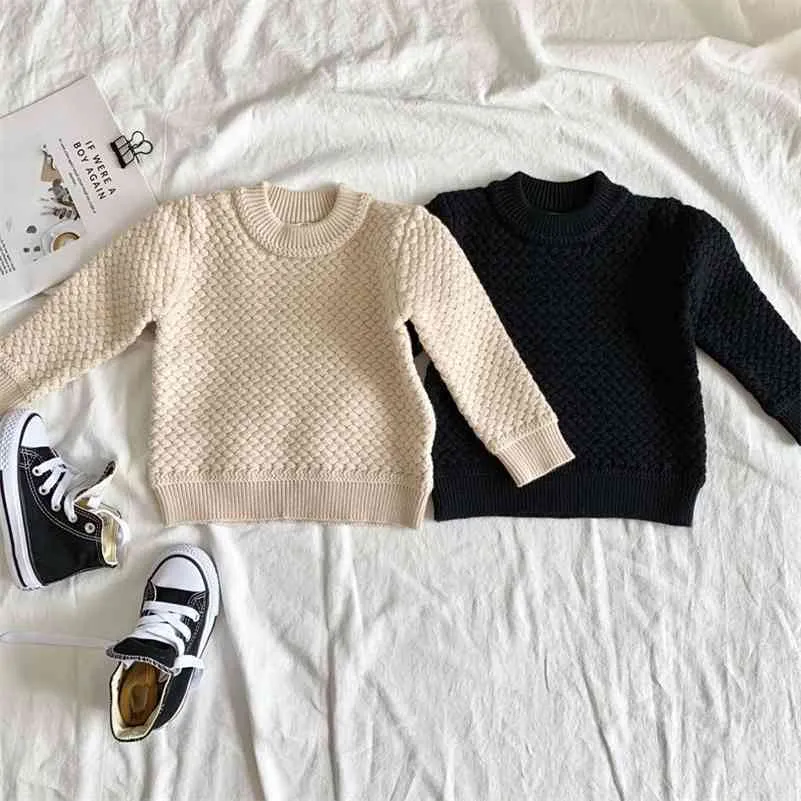 1-6Yrs Autumn Winter Baby Kids Boys Long Sleeve Knit Sweater Pullover Sweaters Children's Clothes 210429