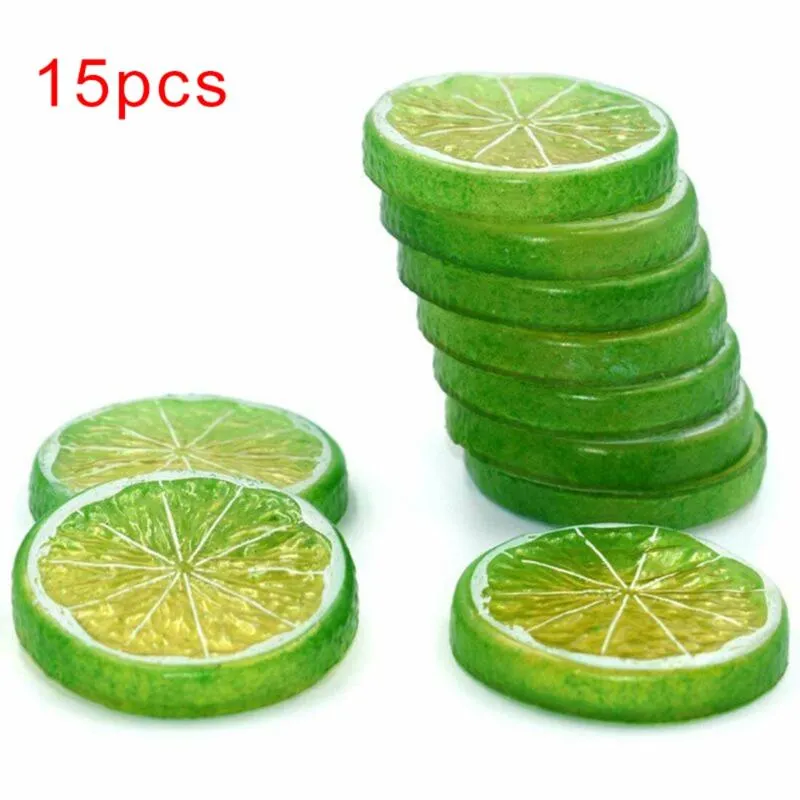 Flores decorativas grinaldas 15 fatias de frutas artificiais laranja,, limão prop exposição decoração realista cada medidas 5cm de diâmetro