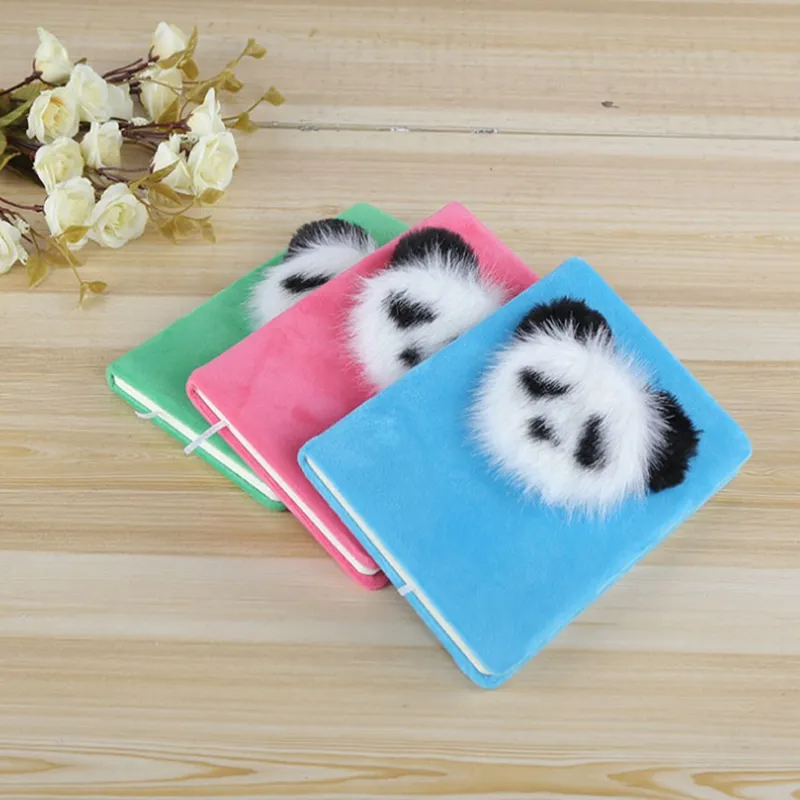 Quaderni di peluche in stile panda carino all'ingrosso Quaderni A5 Diario di viaggio portatile Planner Blocco note Cancelleria Diario scolastico Inverno per regalo ragazza