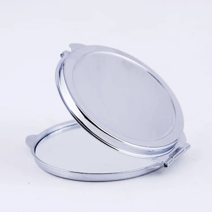 DIY Makeup Mirrors Iron 2 Face Sublimation Blank Plated Aluminum Sheet Girl Gift Cosmetic Compact Mirror Portable Decoration SN2647