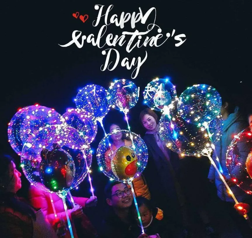 New LED Lights Balloons Night Lighting Bobo Ball festival Decoration Balloon Wedding Decorative Bright Lighter Balloons With Stick