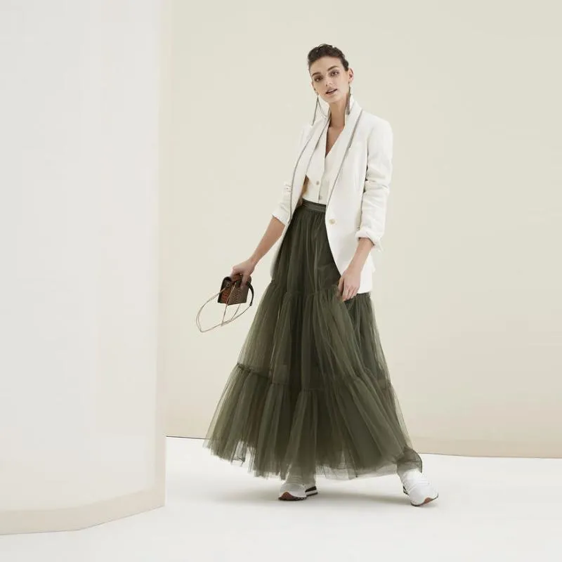 Ladies tulle maxi skirt online