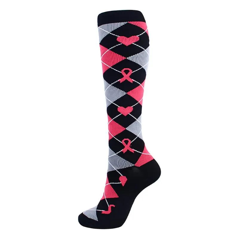 Sports Socks Sock de compressão Pense em coleção rosa meias