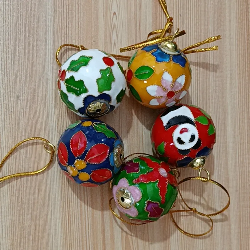 10 Petites Boules De Noël Vintage En Verre Rose, Années 50