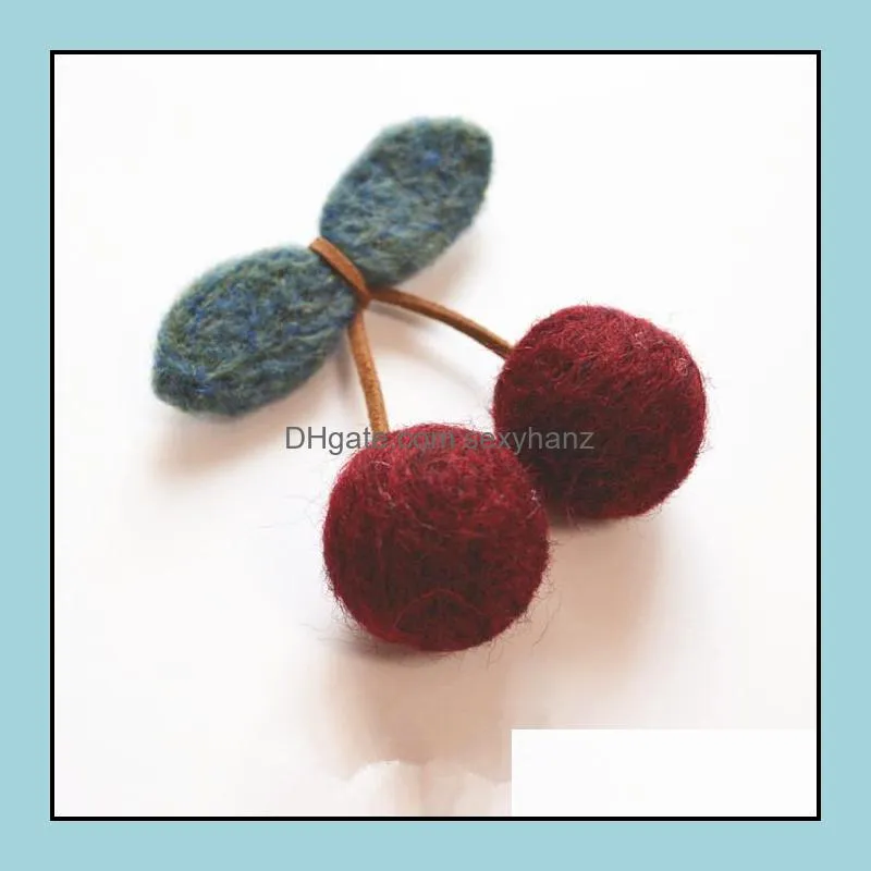 New fashion Cherry Brooch Handmade Sheep Blankets Cute Pin Girl Fashion Jewelry Accessorie