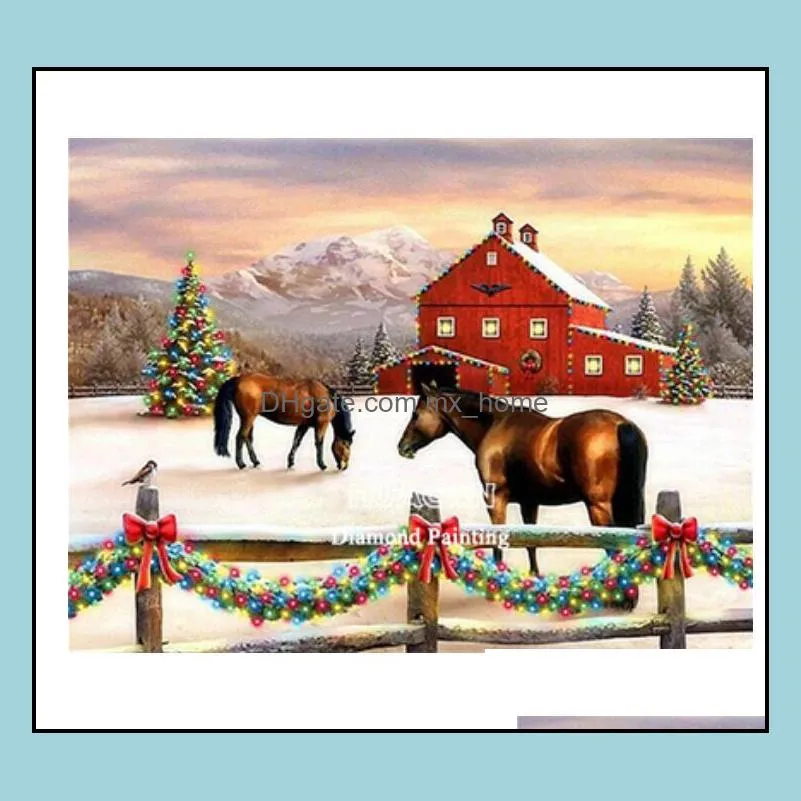 Diamond Painting Winter Horse Cross Stitch Diamond Mosaic Landscape Picture Rhinestone Bead Embroidery Kits Wall Decor