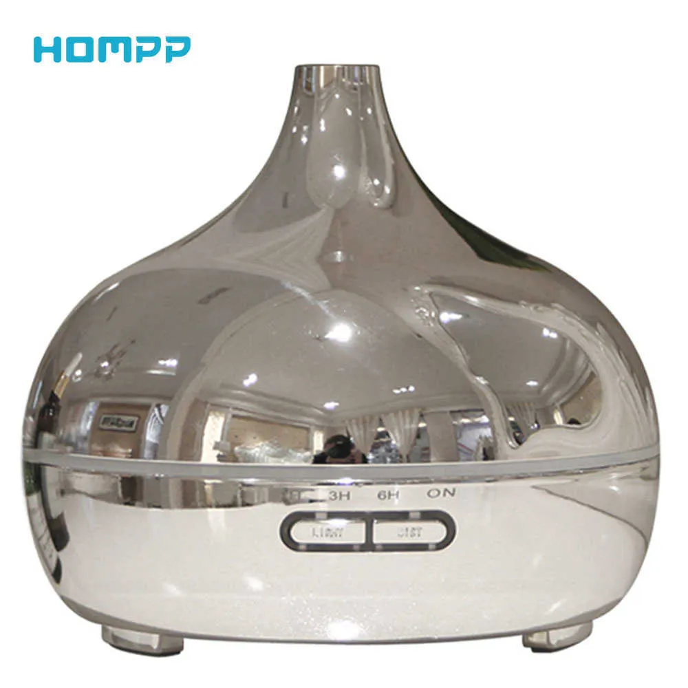 Electroplate Aroma Diffuser Aromatherapy Humidifier 300ml Ultrasonic Oils Humidificador 4 Time for Home Decor Office A Free 210724