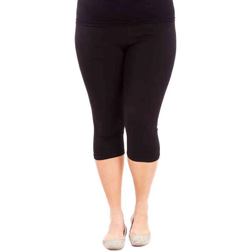 Plus Size Modal Cotton Plus Size Capri Leggings With Elastic Waistband For  Women Casual Solid Spring/Summer Stretch Pants Drop 211215 From Luo02,  $10.49