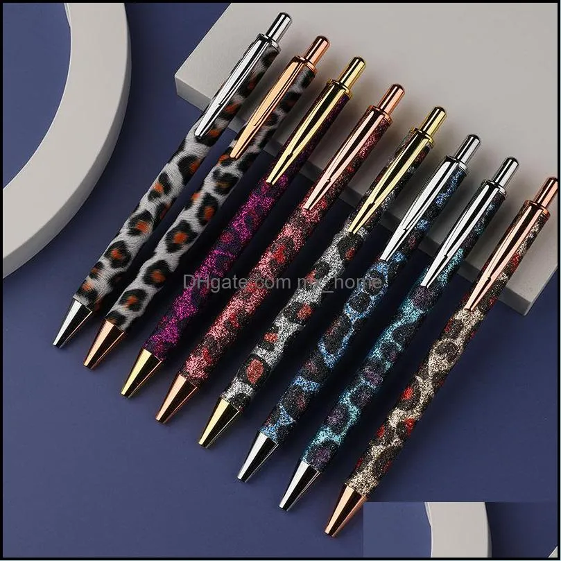 Leopard ball point pen office cartoon pen DIY metal school supplies