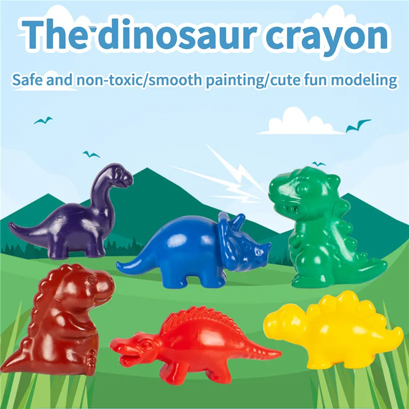 Finger Dinosaur Crayon KidS Safety Modeling 3D Color Brush Set