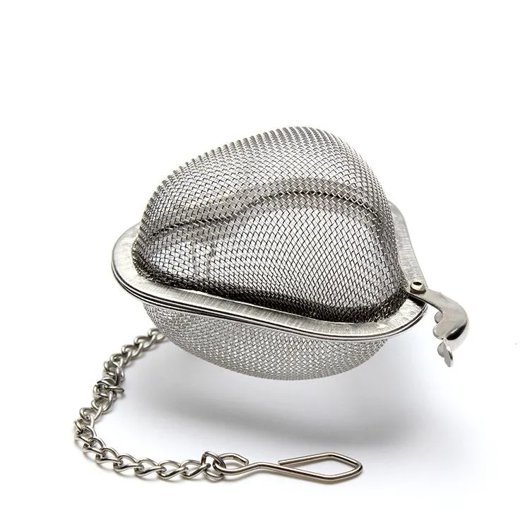 Stainless Steel Tea Strainer Locking Spice Mesh Infuser Tea Ball Filter for Teapot Heart Shape Tea Infuser DH8586