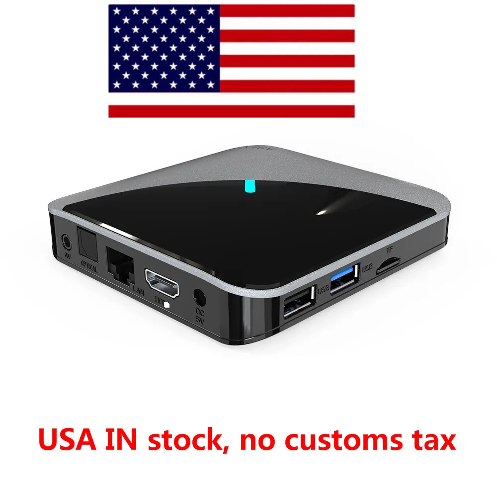 Fartyg från USA i lager A95X F3 Luft RGB Light TV Box Amlogic S905X3 Android 9,0 2GB 16GB Dual WiFi 4GB 32GB