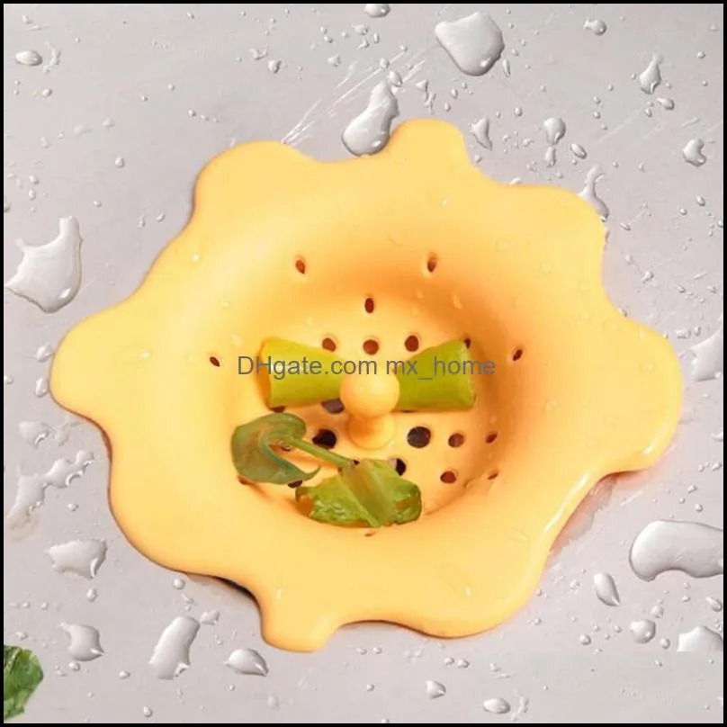 New Creative Candy Flower Shape silicone Sink Water Filter Strainer Hair Catcher Stopper Filter Kitchen Gadgets