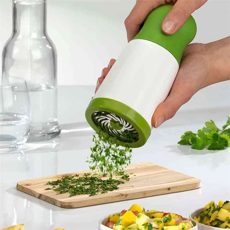 Herb Grinder Spice Mill Persilja Shredder Chopper Frukt Vegetabilisk Cutter Kitchen Gadgets Matlagningsverktyg 210611