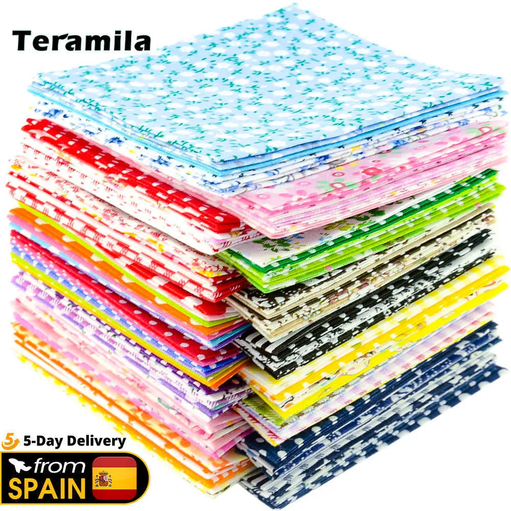 Teramila 50 sztuk / opakowania 20 * 25 cm Tkanina bawełniana do szycia Urok Rękodzieło Patchwork Tkaniny Picrzebkowanie Needelwork Tilda Brak powtarzania Design 210702