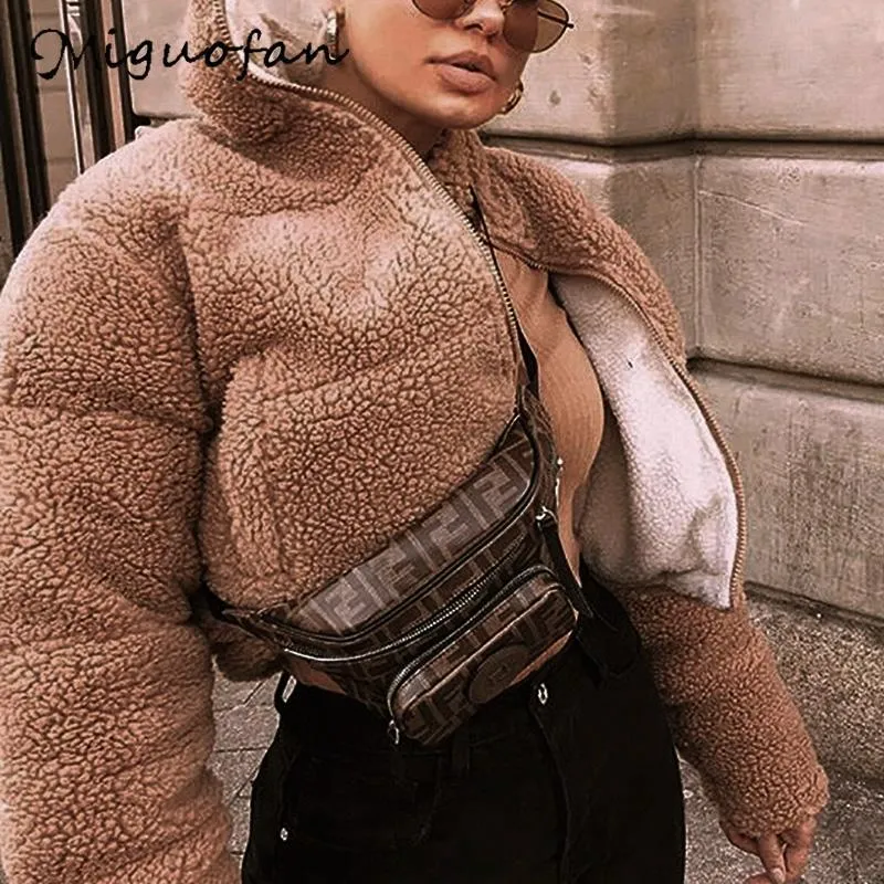 Femmes fourrure Faux Miguofan automne hiver femmes manteaux femme mode vestes courtes dames grande taille artificielle manteau vêtements d'extérieur