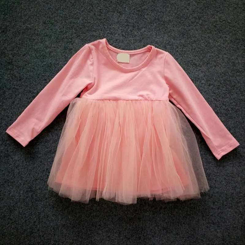 Baby girls dresses for party and wedding princess dress long Sleeve with Voile keep warm Tutu Dance Dress 9 Months-3Years (1)