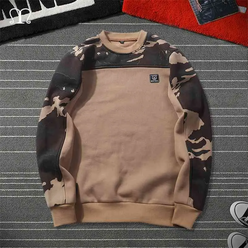 Fleece Hoodies Men Fashion Camouflage Sweatshirt Male Camo Hoody Hip Hop Autumn Spring Military Hoodie Mens Clothing Khaki T200917