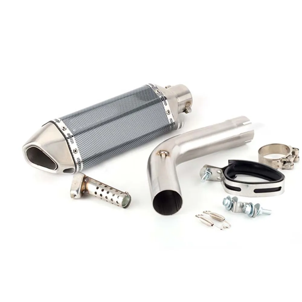 Motocicleta Modificou o meio de exaustão com tubo de link conectar tubo de tubo redondo 51mm muffler deslizamento sobre para kawasaki versys 1000 klz1000 2019-2020